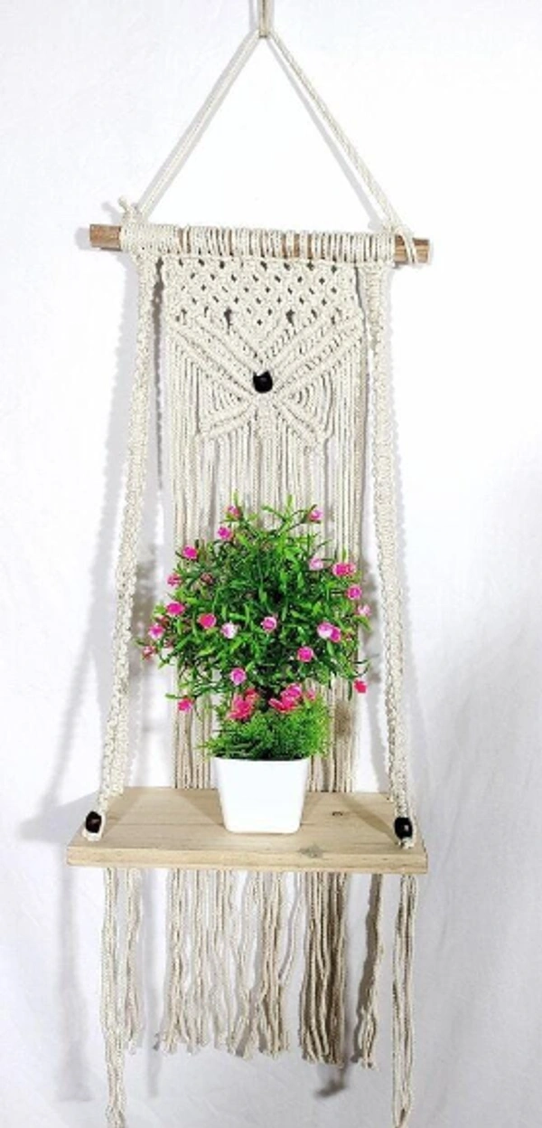 Macrame Diy WallHanging / Wall Decor Hanging Planters - Free Size, , Indoor, Pack of1